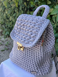 Sac a Dos au Crochet Gris