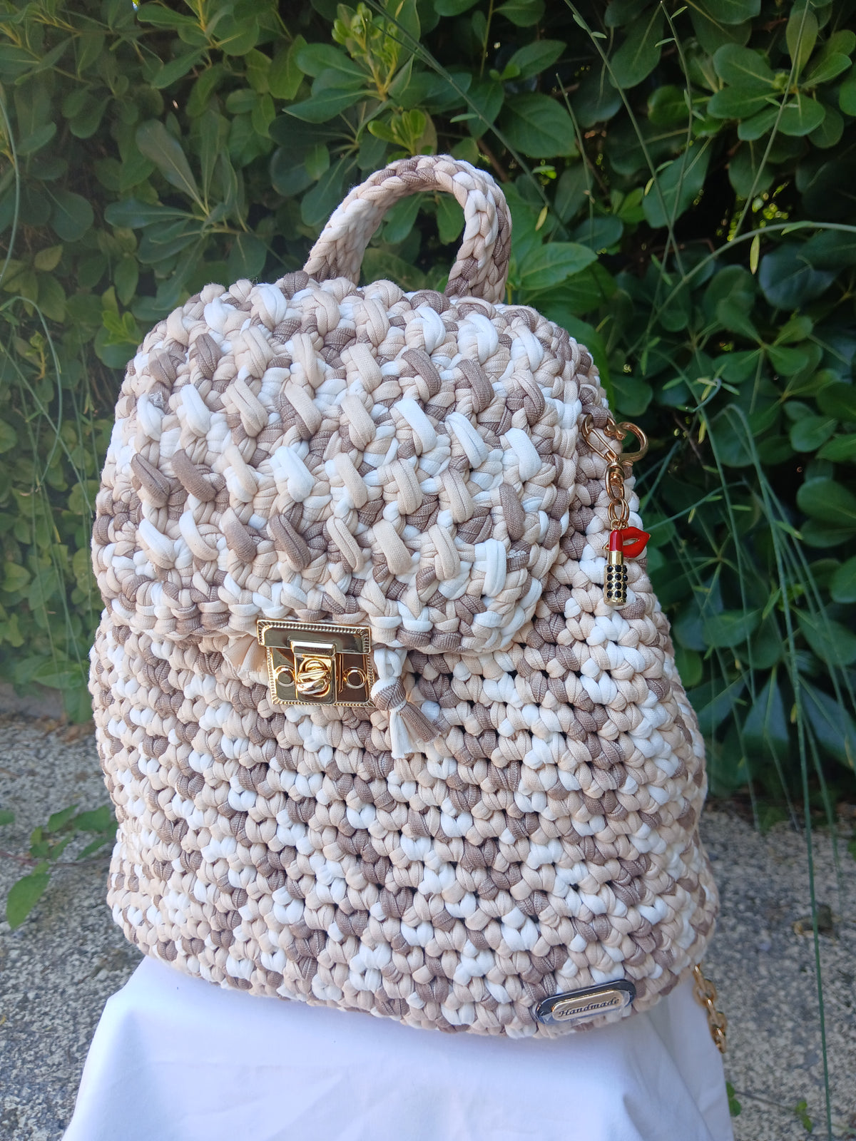 Sac a Dos au Crochet Gris