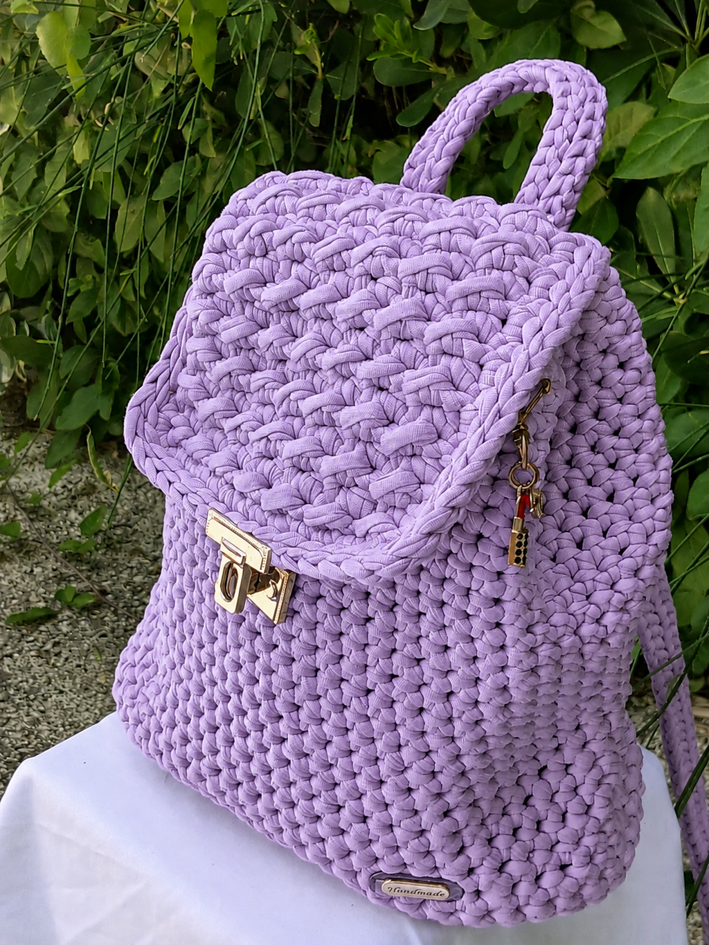 Sac a Dos au Crochet Gris