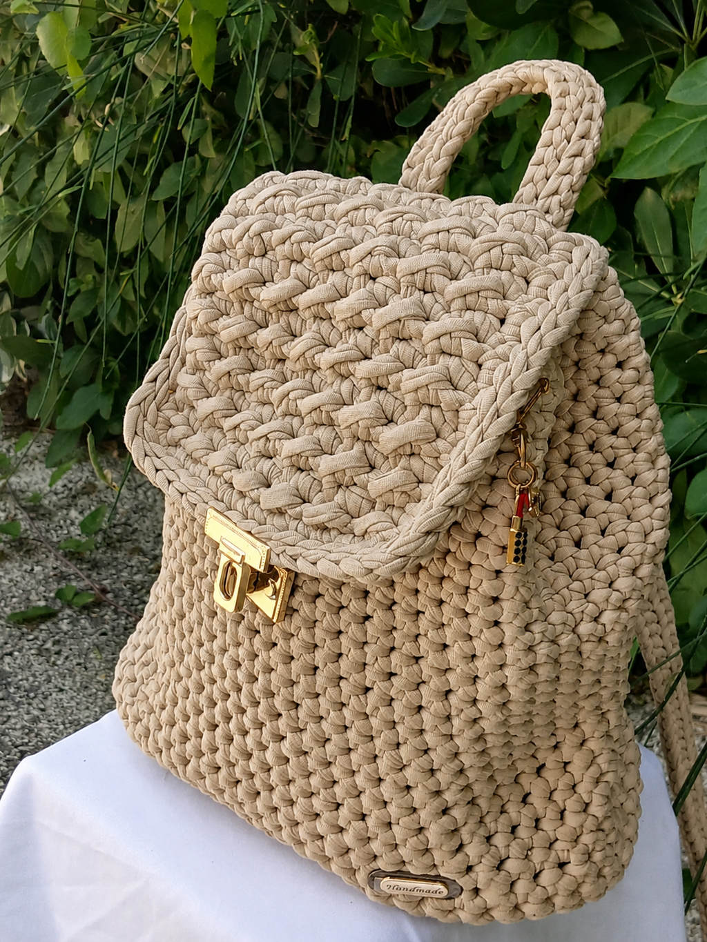 Sac a Dos au Crochet Gris