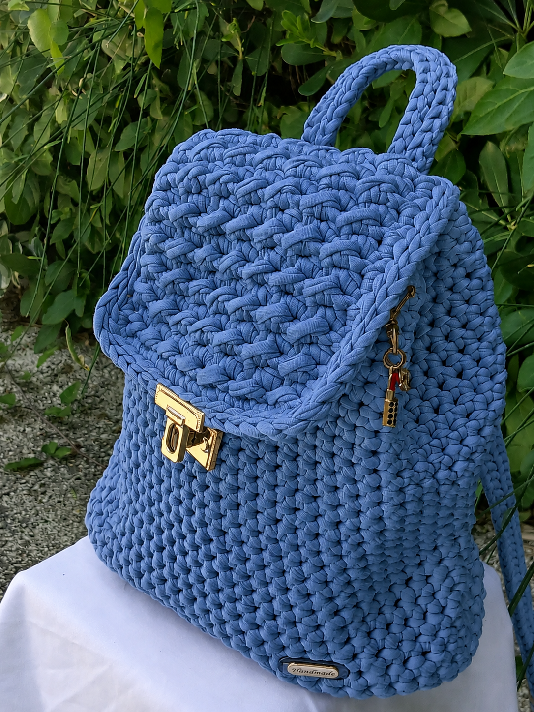 Sac a Dos au Crochet Gris